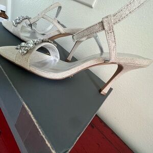 Ann Taylor (new) silver and crystal shoes.